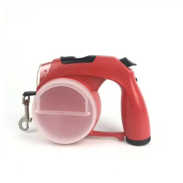 5-in-1 Retractable LED Dog Leash with Bowl, Water Cup & Poop Bag Dispenser