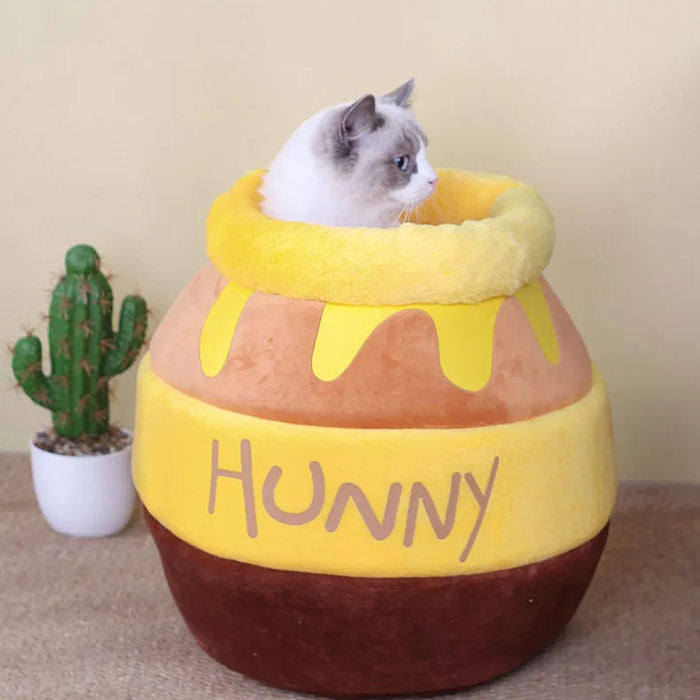 Honey Jar Cat Bed & Kennel – Cozy Winter Warm Cave House for Cats