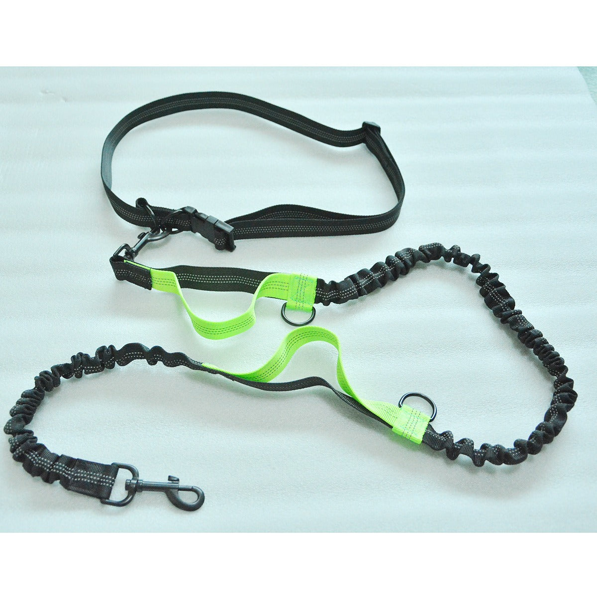 Hands-Free Running Dog Leash – Elastic Reflective Waist Belt Leash with Bungee Cord