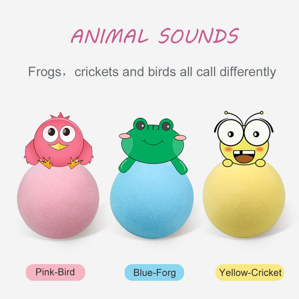 Interactive Catnip Sound Ball — Touch-Triggered Animal Sounds, EVA or Wool, 3 Colors
