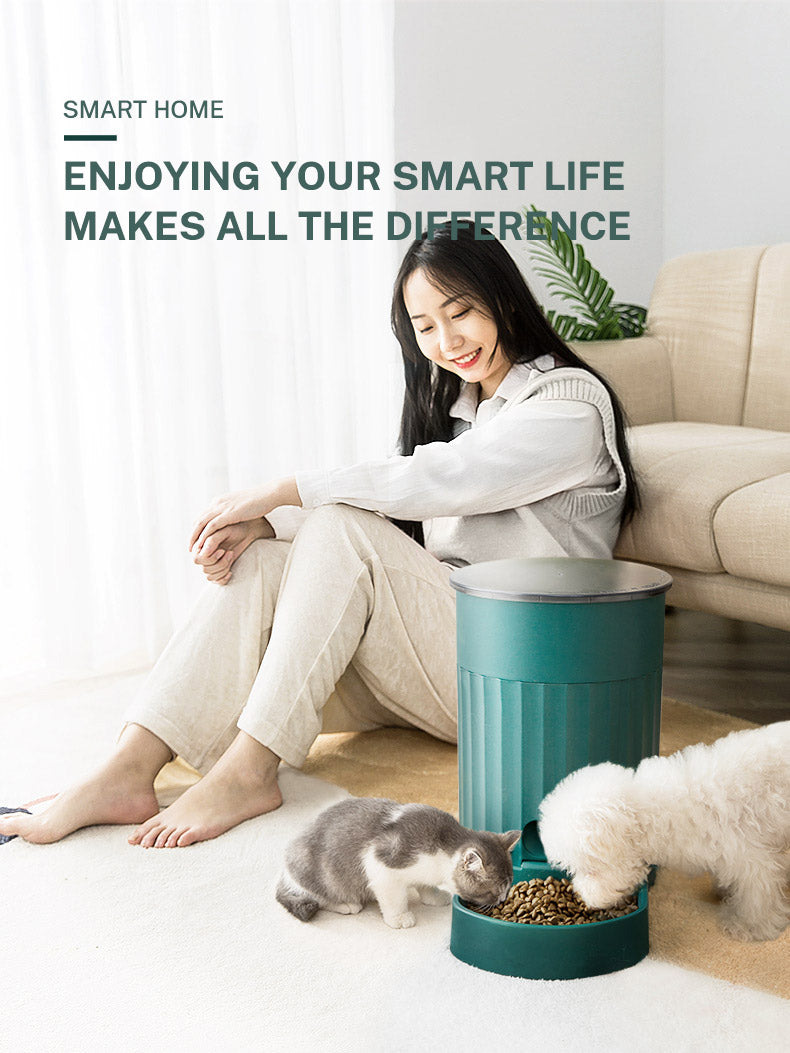 Automatic Pet Feeder — Timed Dry Food Dispenser, Button or WiFi Style, Cats & Dogs