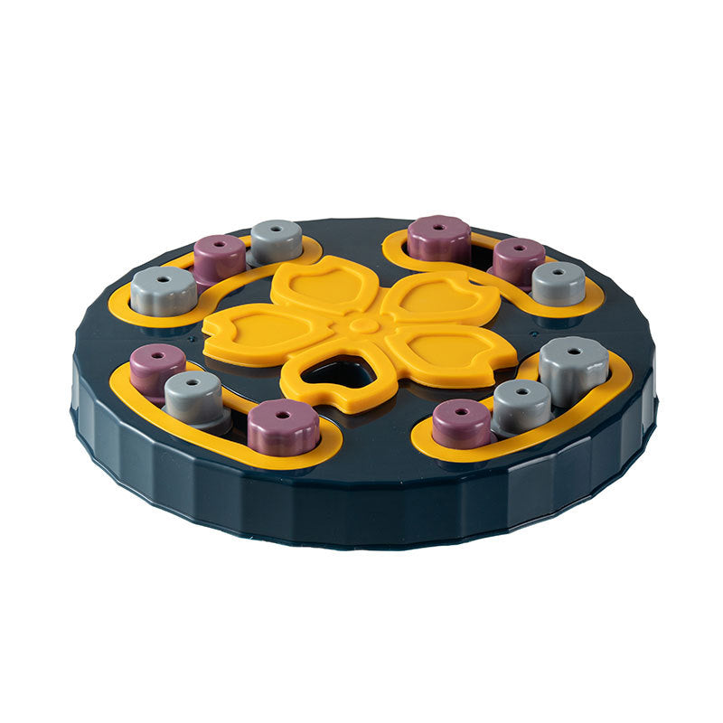 Slow Feeder Puzzle Bowl for Dogs & Cats – Anti-Gulp PP Bowl in Paw Print & Sakura Designs
