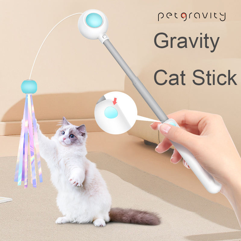Interactive Cat Wand Toy — Feather & Catnip Teaser with Optional Laser
