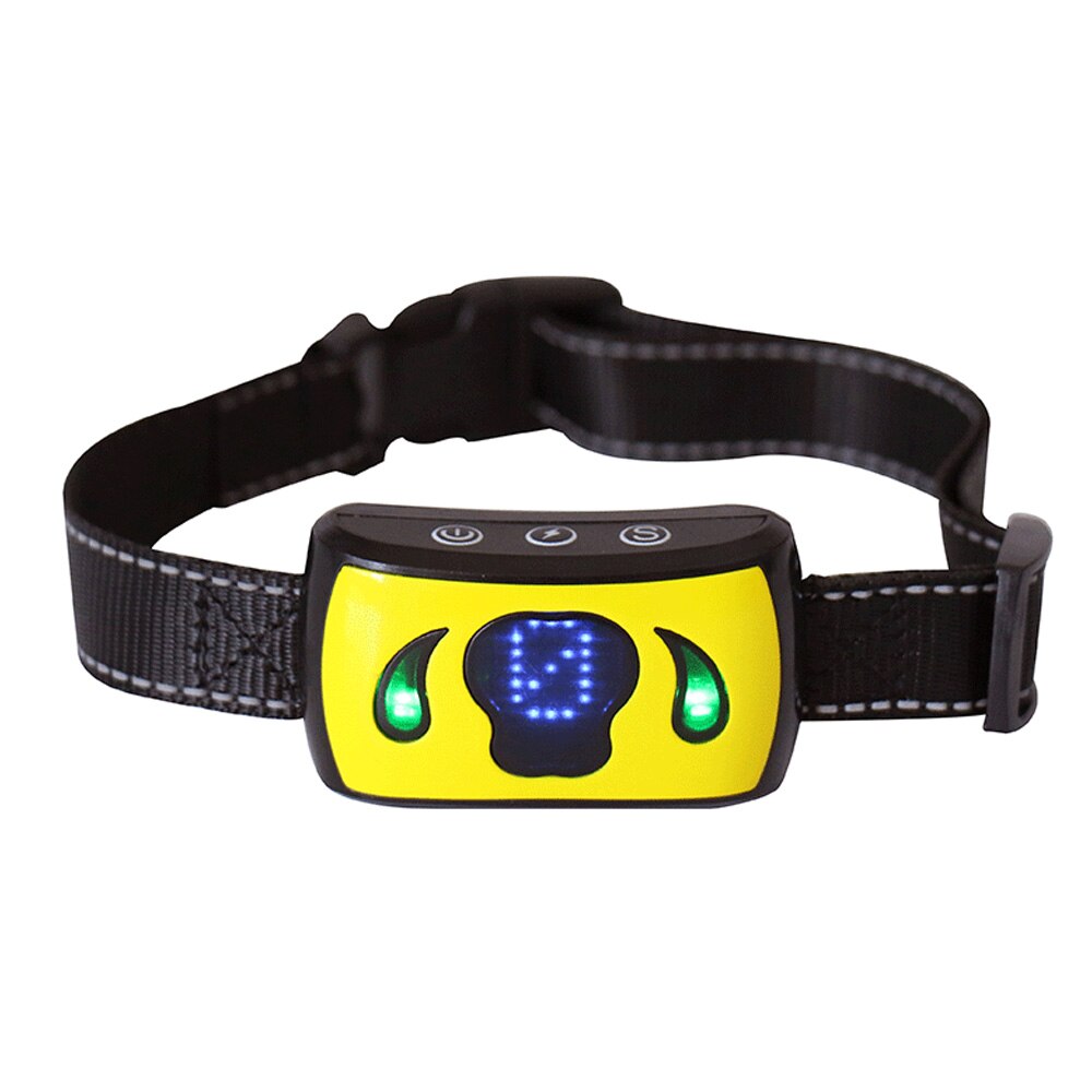 Anti-Bark Collar — Vibration, Shock & LED, IP65 Waterproof, Adjustable Sensitivity, 4 Colors