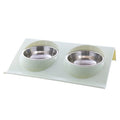 Stainless Steel Double Pet Bowl – Travel Feeding & Water Tableware for Dogs & Cats