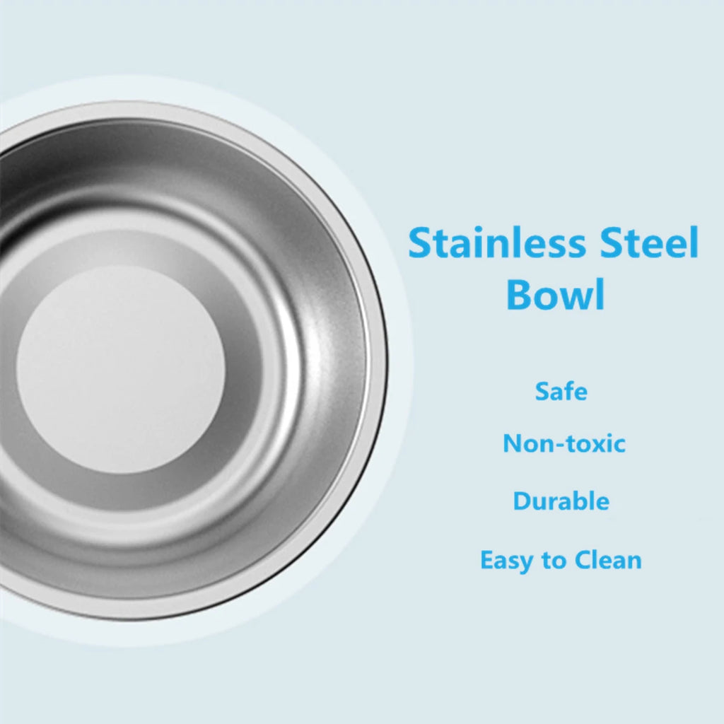 Stainless Steel Double Pet Bowl – Travel Feeding & Water Tableware for Dogs & Cats