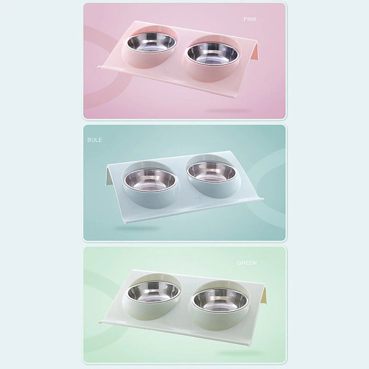 Stainless Steel Double Pet Bowl – Travel Feeding & Water Tableware for Dogs & Cats