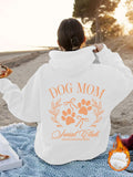 Dog Mom Printed Hoodie — Loose Fit, Lantern Sleeve, 5 Sizes, 8 Colors