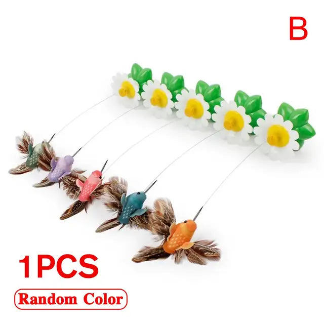 Electric Butterfly & Hummingbird Cat Toy — Auto-Rotating, PP + Steel Wire, Random Color