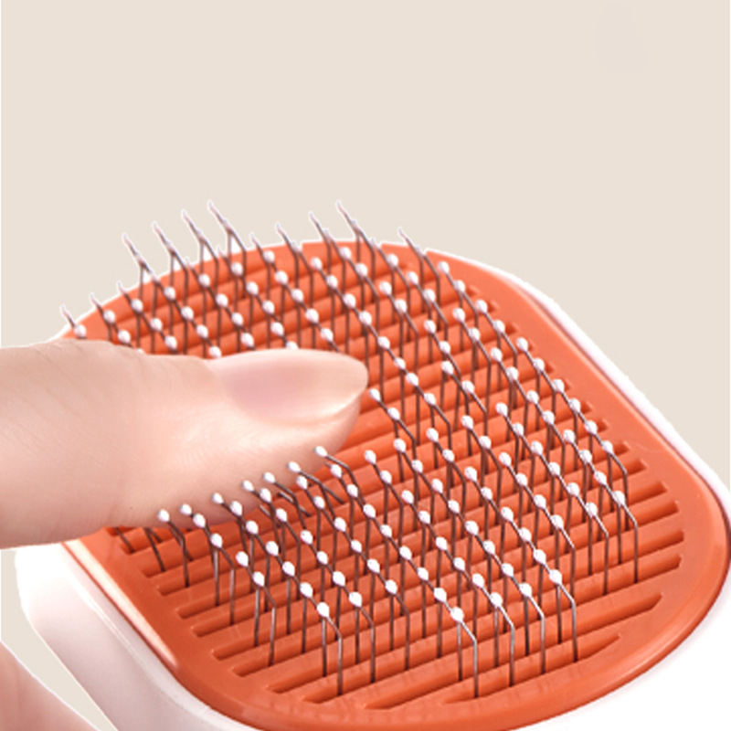 Self-Cleaning Pet Deshedding Comb — Automatic Hair Removal, ABS & Stainless Steel, 4 Colors