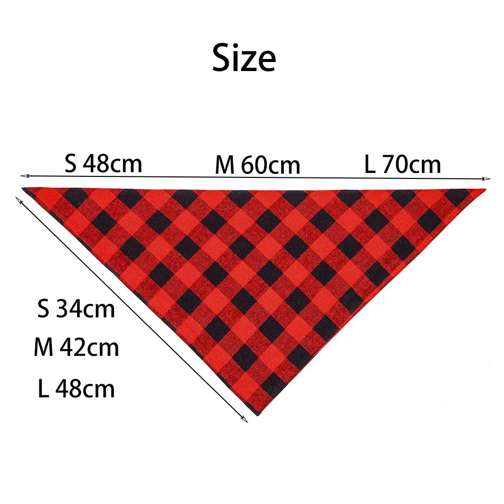 Dog Bandana Scarf — Cotton & Polyester, 6 Colors, Sizes S/M/L