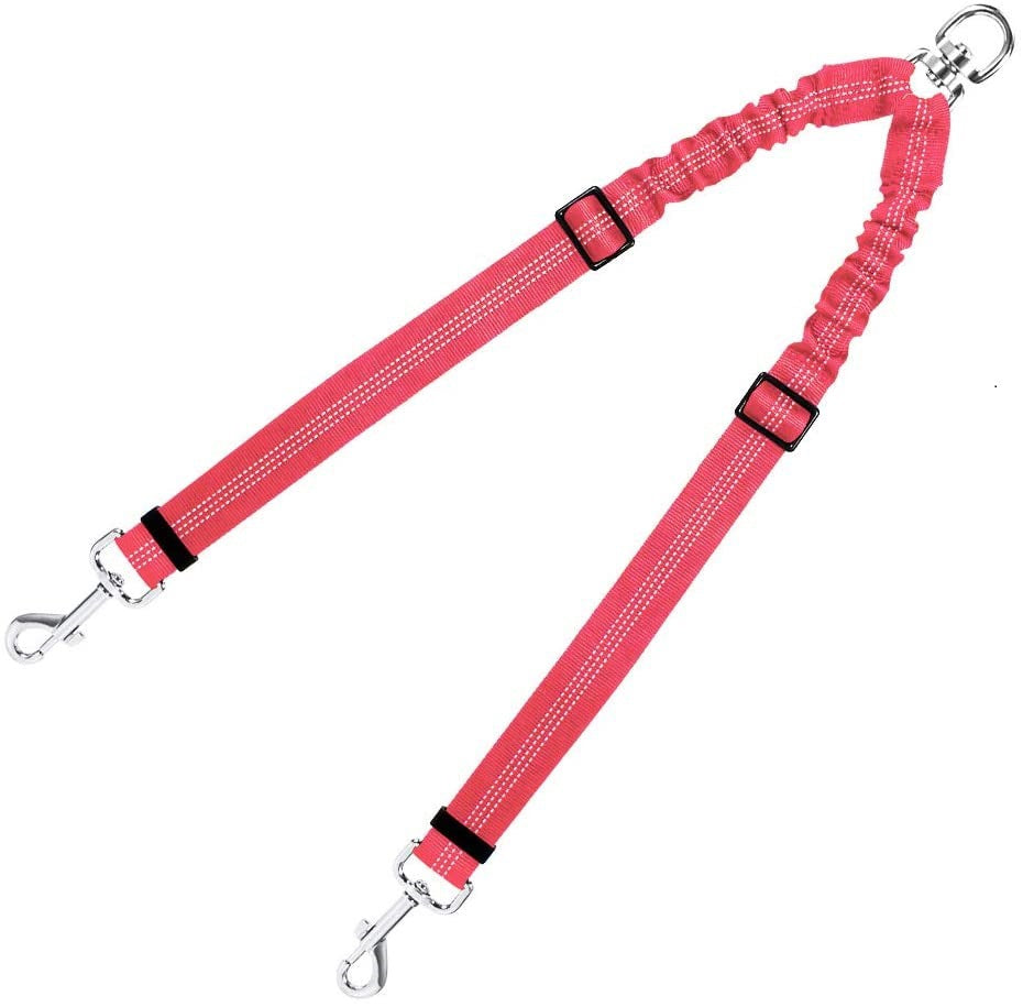 Double Dog Leash — Nylon One-Lead-Two Coupler, 4 Colors, 33in