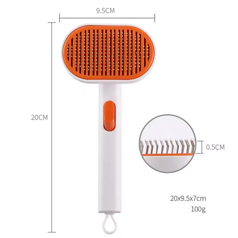 Self-Cleaning Pet Deshedding Comb — Automatic Hair Removal, ABS & Stainless Steel, 4 Colors