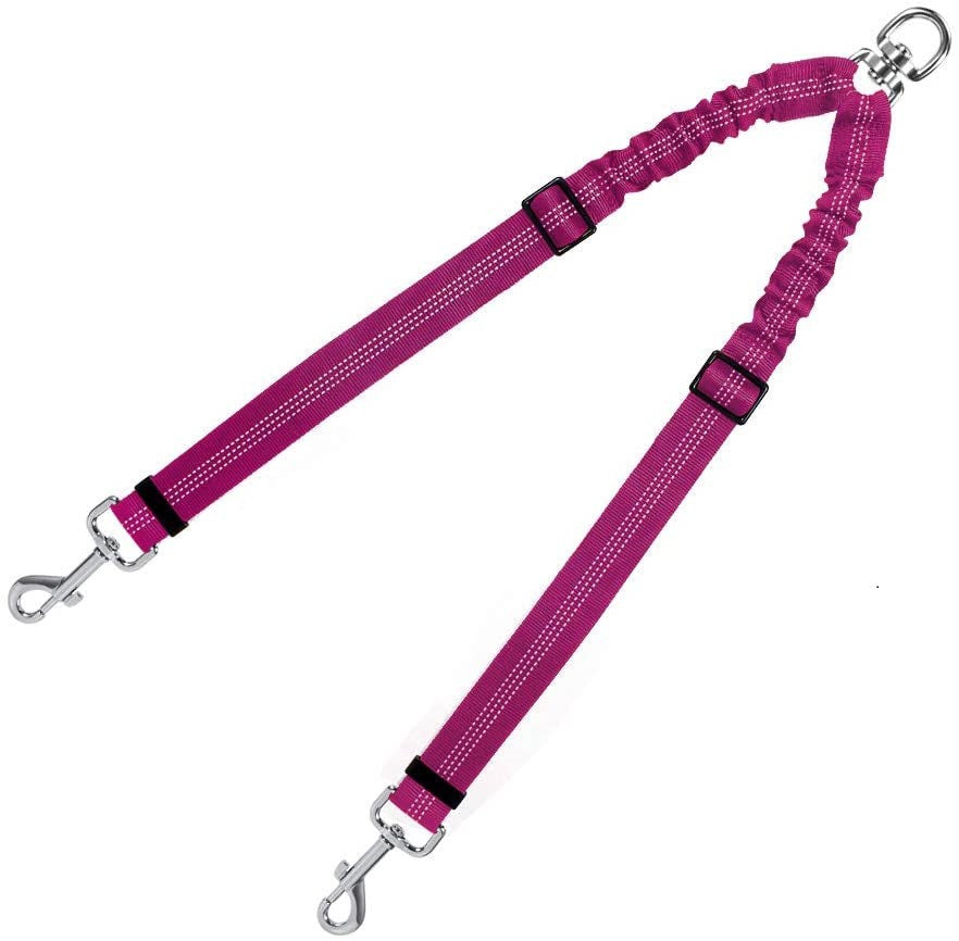 Double Dog Leash — Nylon One-Lead-Two Coupler, 4 Colors, 33in