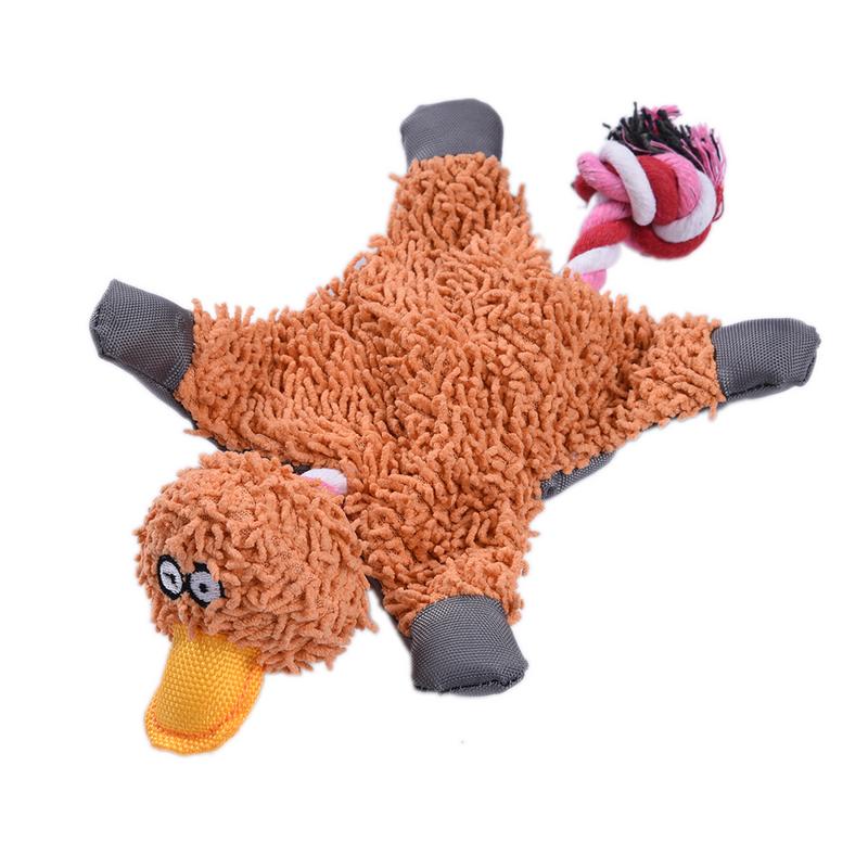 Papa Duck Plush Squeaky Dog Toy — Durable, Teething, 25cm, Green or Orange