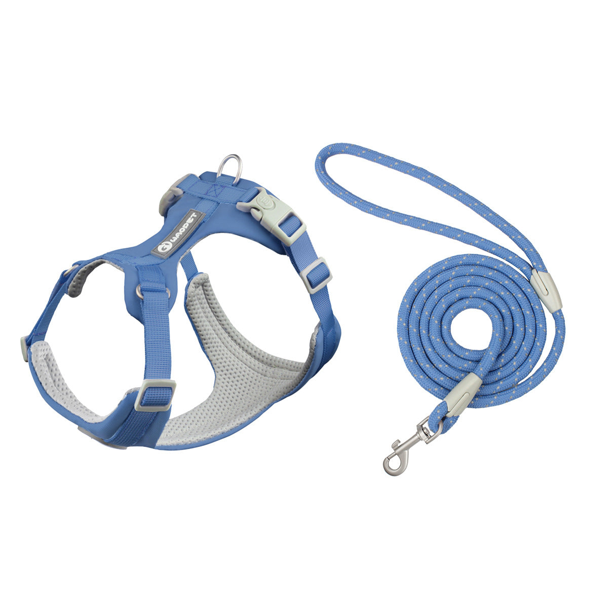 Reflective Dog Harness & Leash Set — Soft Breathable Vest, 6 Colors, Sizes XS–L
