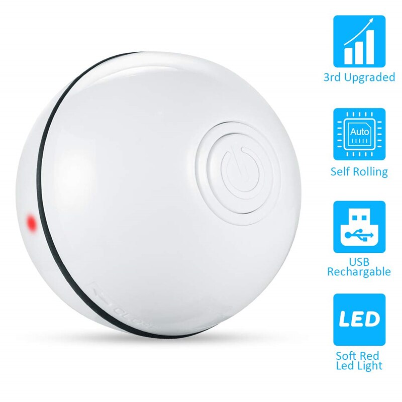 Smart Auto-Rolling LED Ball for Cats & Dogs — USB Rechargeable, 6.5cm, 3 Colors