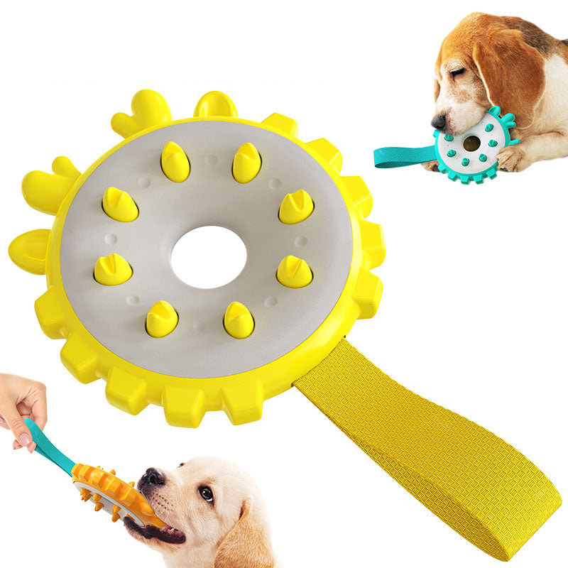 Interactive Ring Chew Toy & Dog Toothbrush – Bite-Resistant Molar Toy for Dogs | 4 Colors