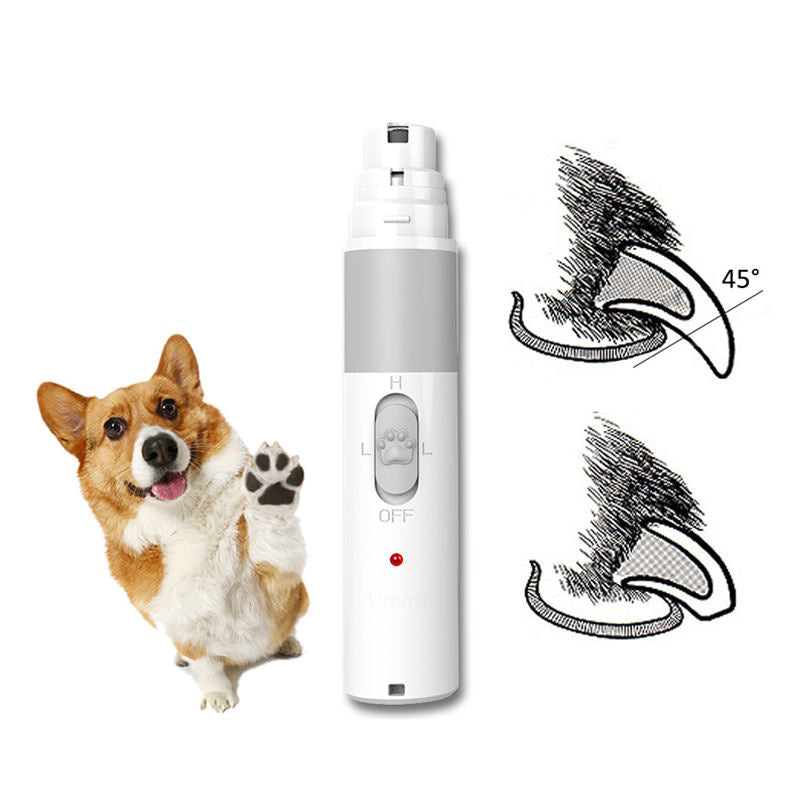 Electric Pet Nail Grinder — USB Rechargeable, 2 Speeds, 3 Ports, Low Noise, Dogs & Cats