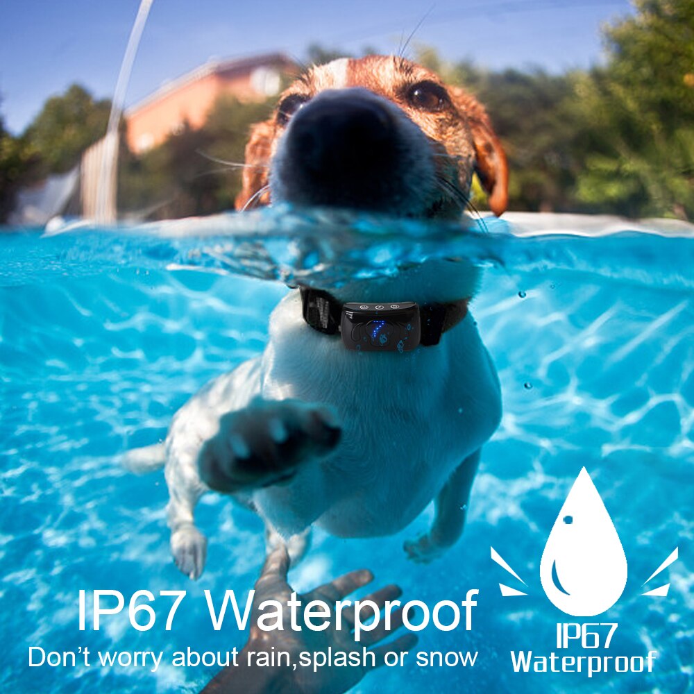 Anti-Bark Collar — Vibration, Shock & LED, IP65 Waterproof, Adjustable Sensitivity, 4 Colors