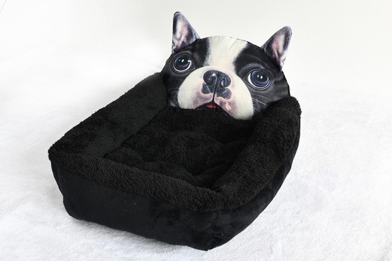 3D Cartoon Pet Cave Nest – Warm Plush Dog & Cat House Bed, 4 Character Designs