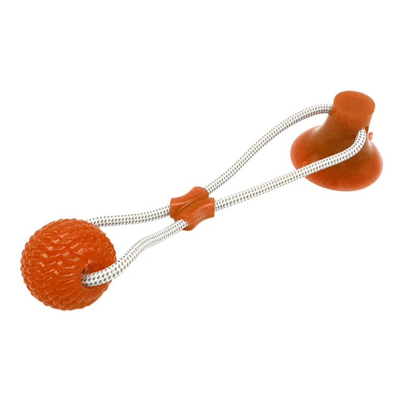 Suction Cup Dog Chew Toy — TPR Rubber Molar Ball for Teeth Cleaning & Self-Play