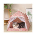 Canvas Pet Teepee Tent Bed — Indoor Cave Bed for Dogs & Cats, Sizes S–XL, 2 Colors