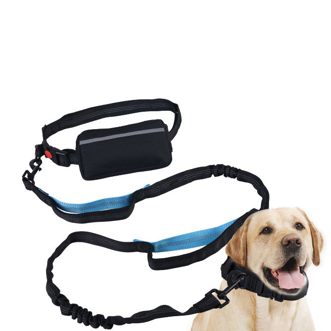 Hands-Free Running Dog Leash — Reflective Nylon Waist Belt, 4 Colors