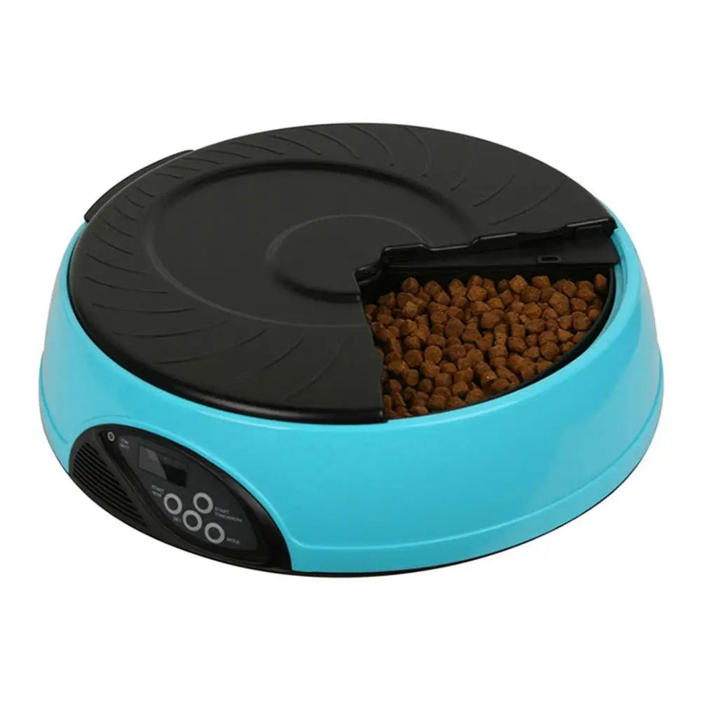6-Meal Timed Pet Feeder — Voice Recording, 330ml Per Tray, 5 Colors