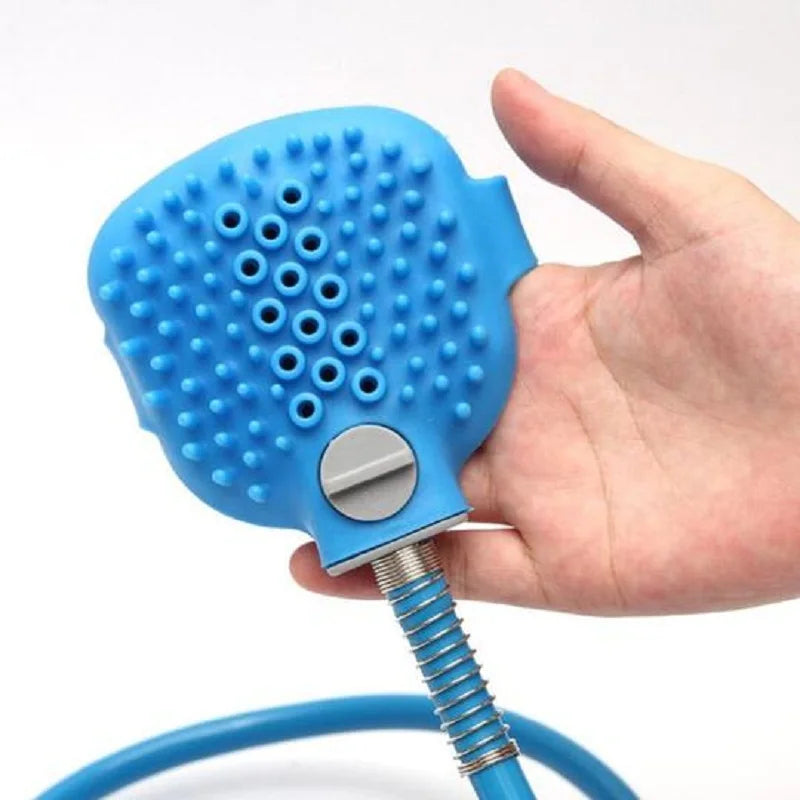 2-in-1 Pet Shower Brush & Massage Glove — Handheld Bathing Tool for Dogs & Cats