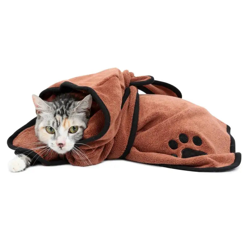 Microfiber Pet Drying Bathrobe — Super Absorbent, Sizes XS–XL for Dogs & Cats, 2 Colors