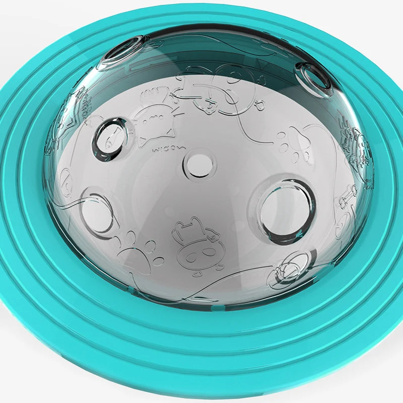 3-in-1 Dog Flying Disc & Slow Feeder Toy — Food Dispensing, Anti-Bite, Blue or Yellow