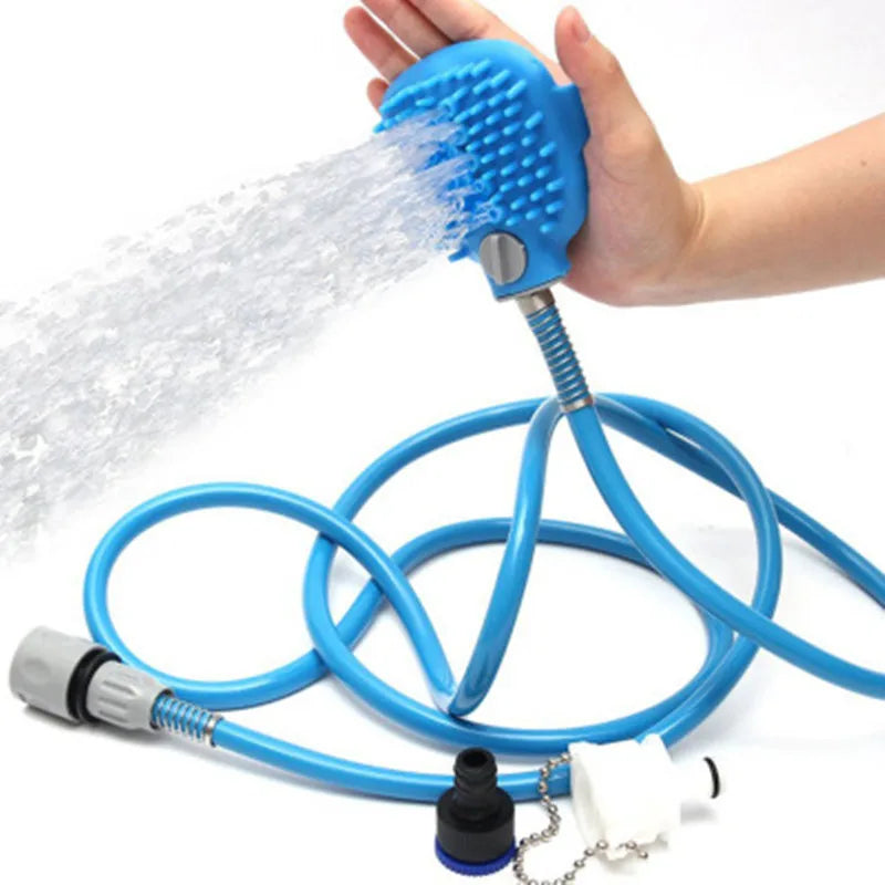 2-in-1 Pet Shower Brush & Massage Glove — Handheld Bathing Tool for Dogs & Cats