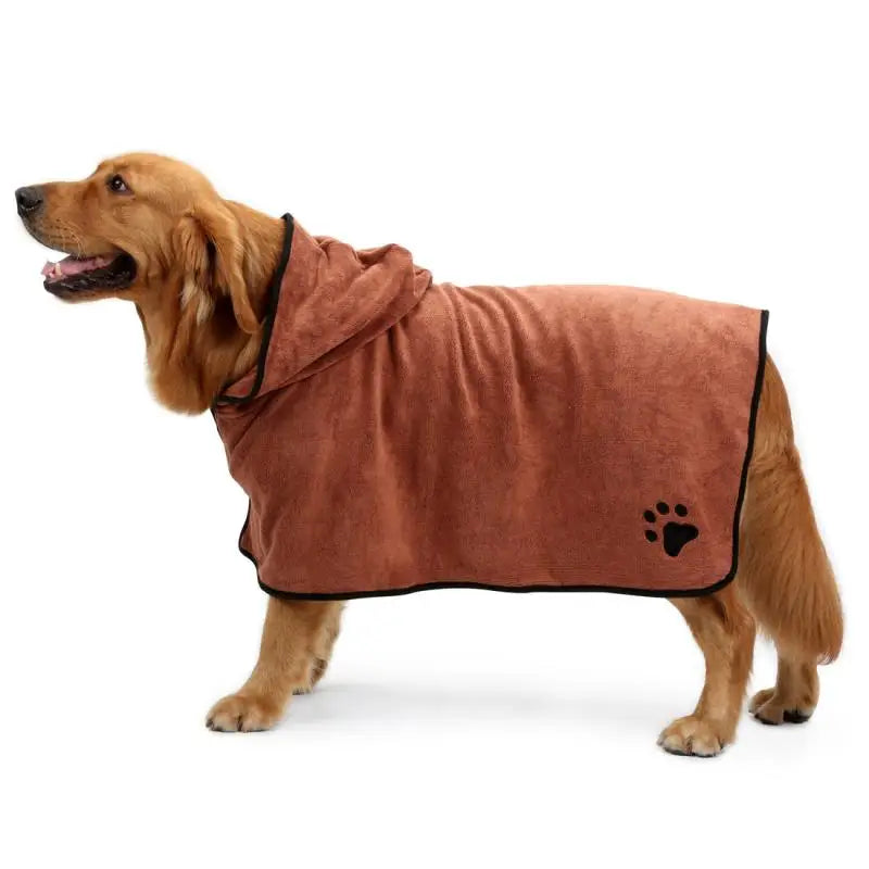 Microfiber Pet Drying Bathrobe — Super Absorbent, Sizes XS–XL for Dogs & Cats, 2 Colors
