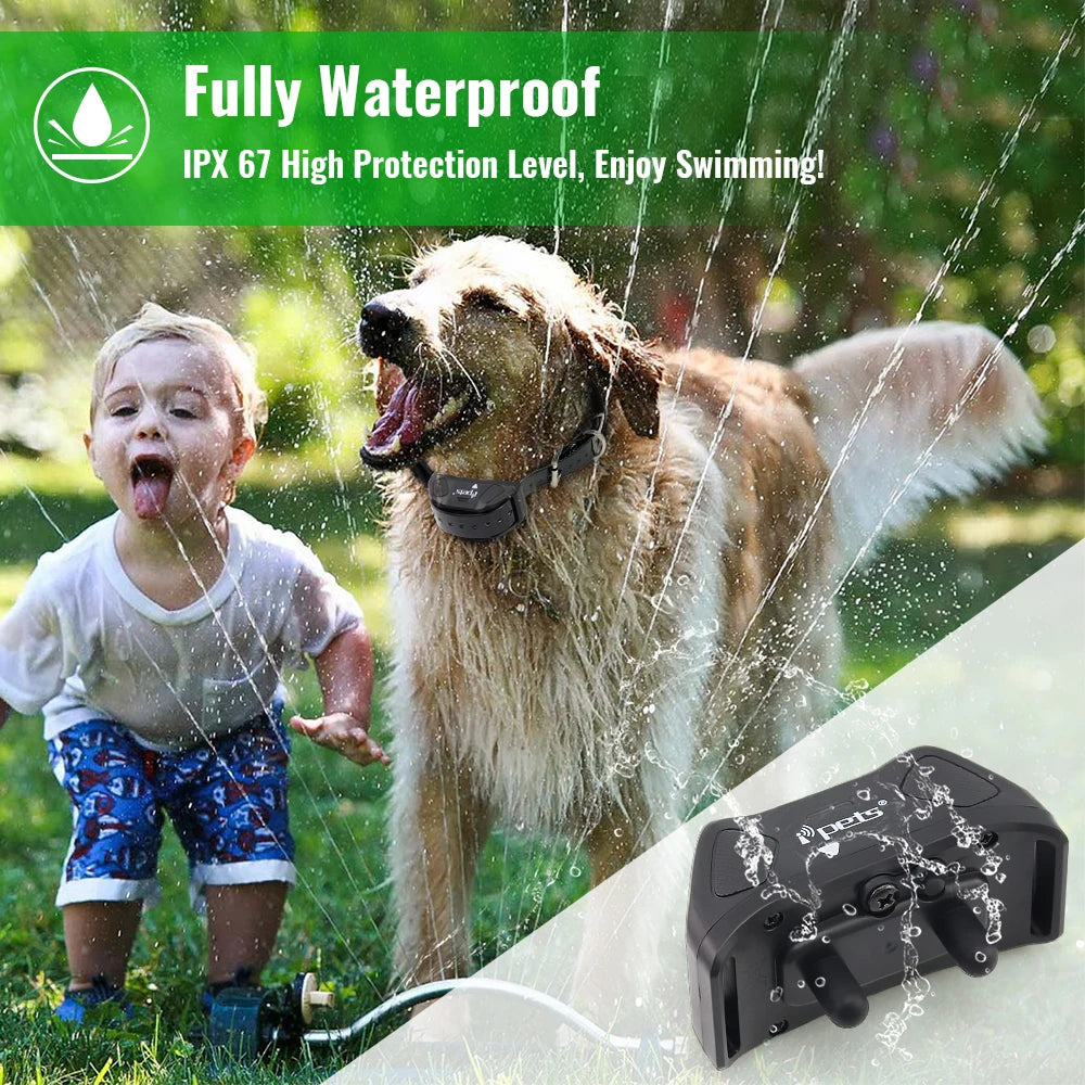 Ipets 618-1 New arrival! Dog shock collar bright color Remote 800M Waterproof and Rechargeable electric collar for dogs