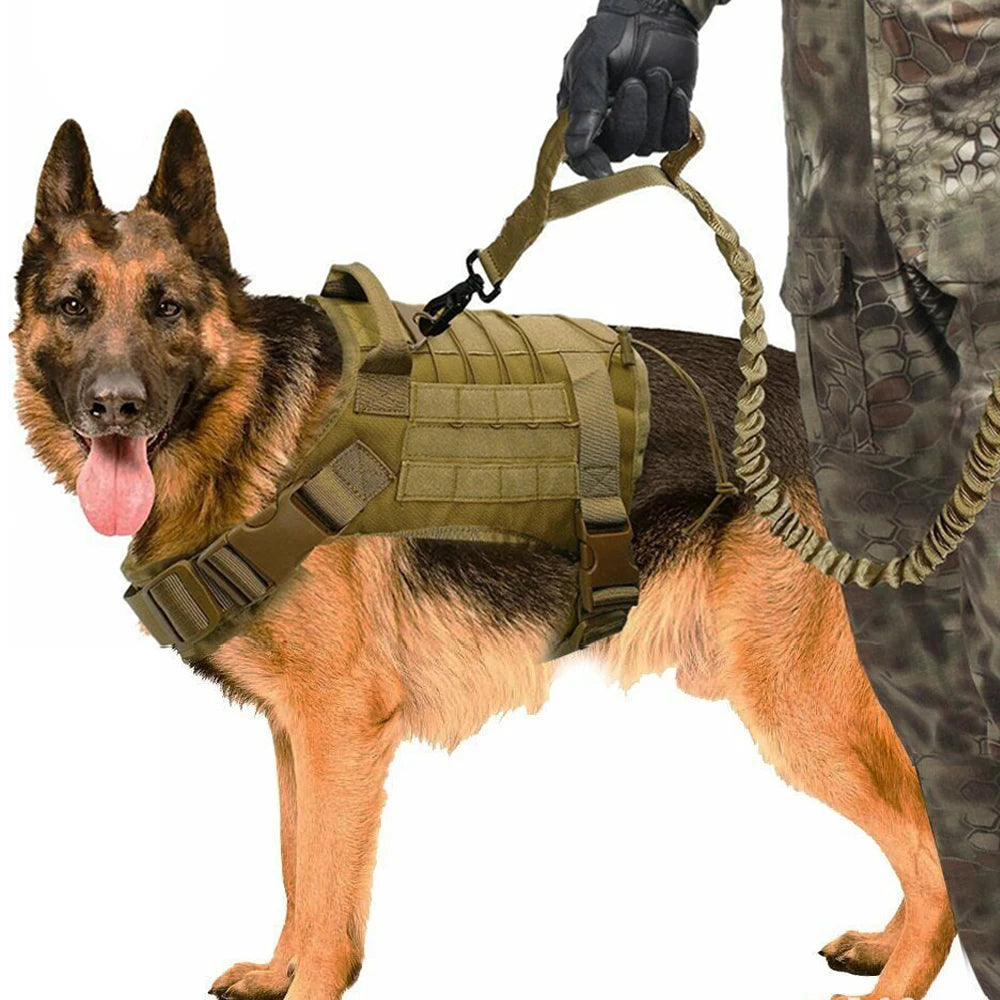 Tactical Dog Vest — Breathable Military Style, 1000D Nylon, Sizes M–XL, 3 Colors