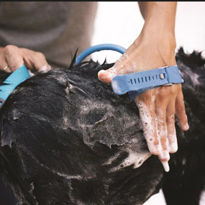 2-in-1 Pet Shower Brush & Massage Glove — Handheld Bathing Tool for Dogs & Cats