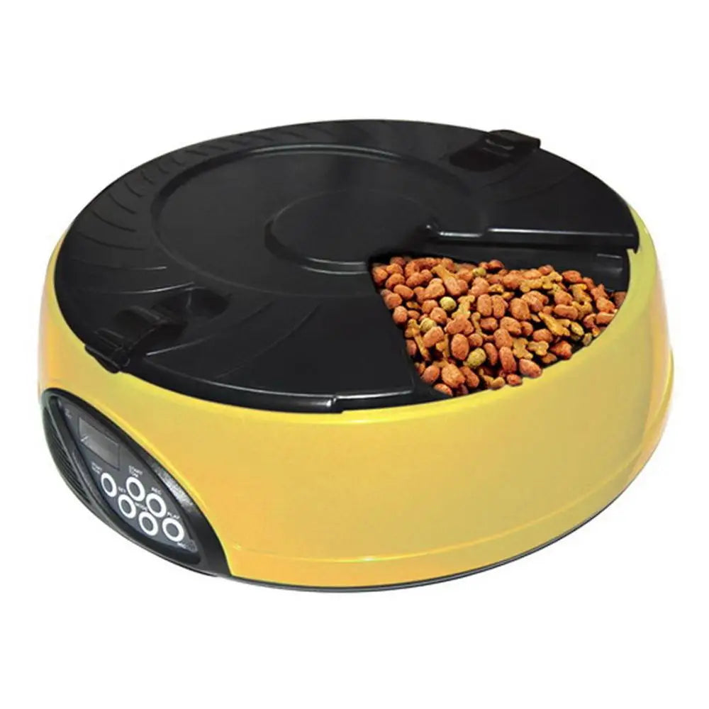 6-Meal Timed Pet Feeder — Voice Recording, 330ml Per Tray, 5 Colors