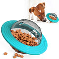 3-in-1 Dog Flying Disc & Slow Feeder Toy — Food Dispensing, Anti-Bite, Blue or Yellow