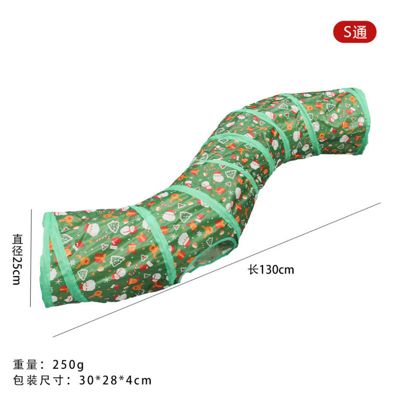 Modular Rainbow Cat Tunnel System — Foldable Interactive Play Tubes | Multiple Configurations | EM Pet Products