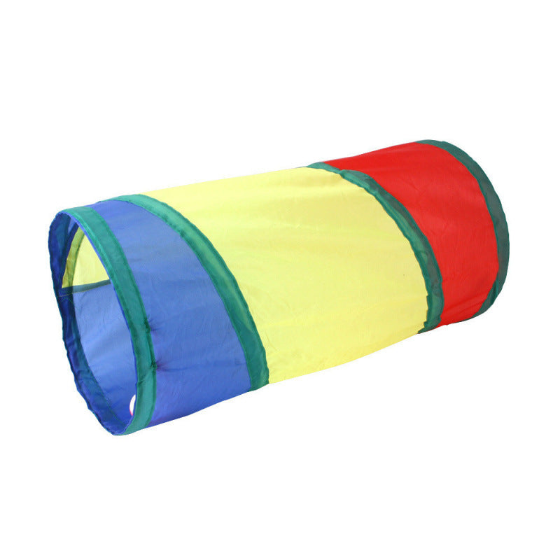 Modular Rainbow Cat Tunnel System — Foldable Interactive Play Tubes | Multiple Configurations | EM Pet Products