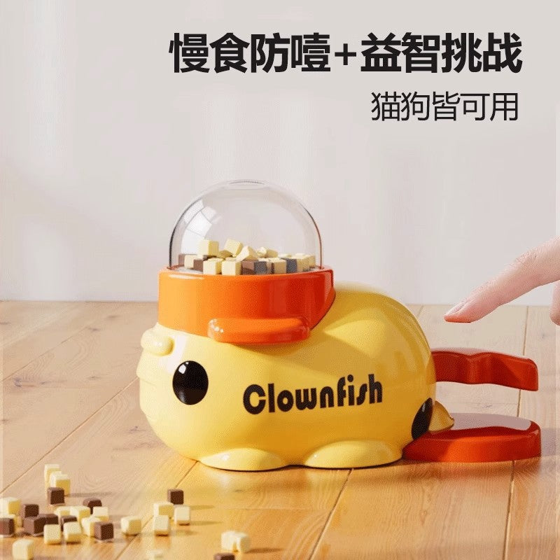 Rotating Snack Dispenser Cat Toy — Duck Food Launcher | Treat Puzzle, 3 Colors | EM Pet Products