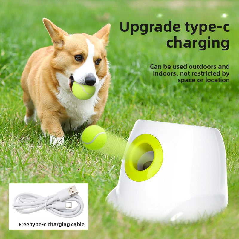 Automatic Dog Ball Launcher — Rechargeable, Self-Play, Includes Tennis Balls