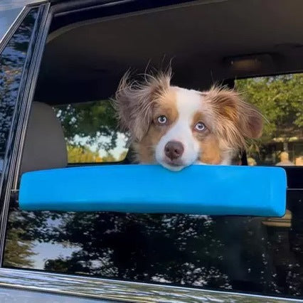 Dog Car Window Chin Rest — Natural Wood Safety Ledge for Road Trips