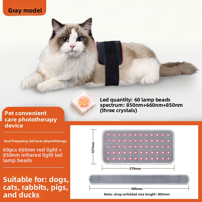 Pet Infrared Red Light Therapy Waist Belt — 60 LED Beads, Portable, FDA/FCC/CE Certified