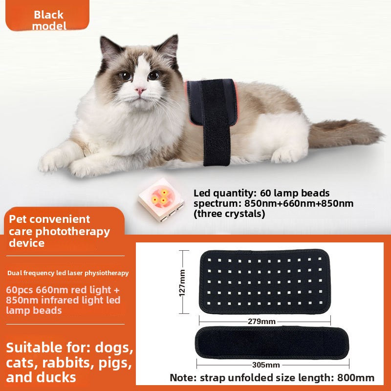 Pet Infrared Red Light Therapy Waist Belt — 60 LED Beads, Portable, FDA/FCC/CE Certified