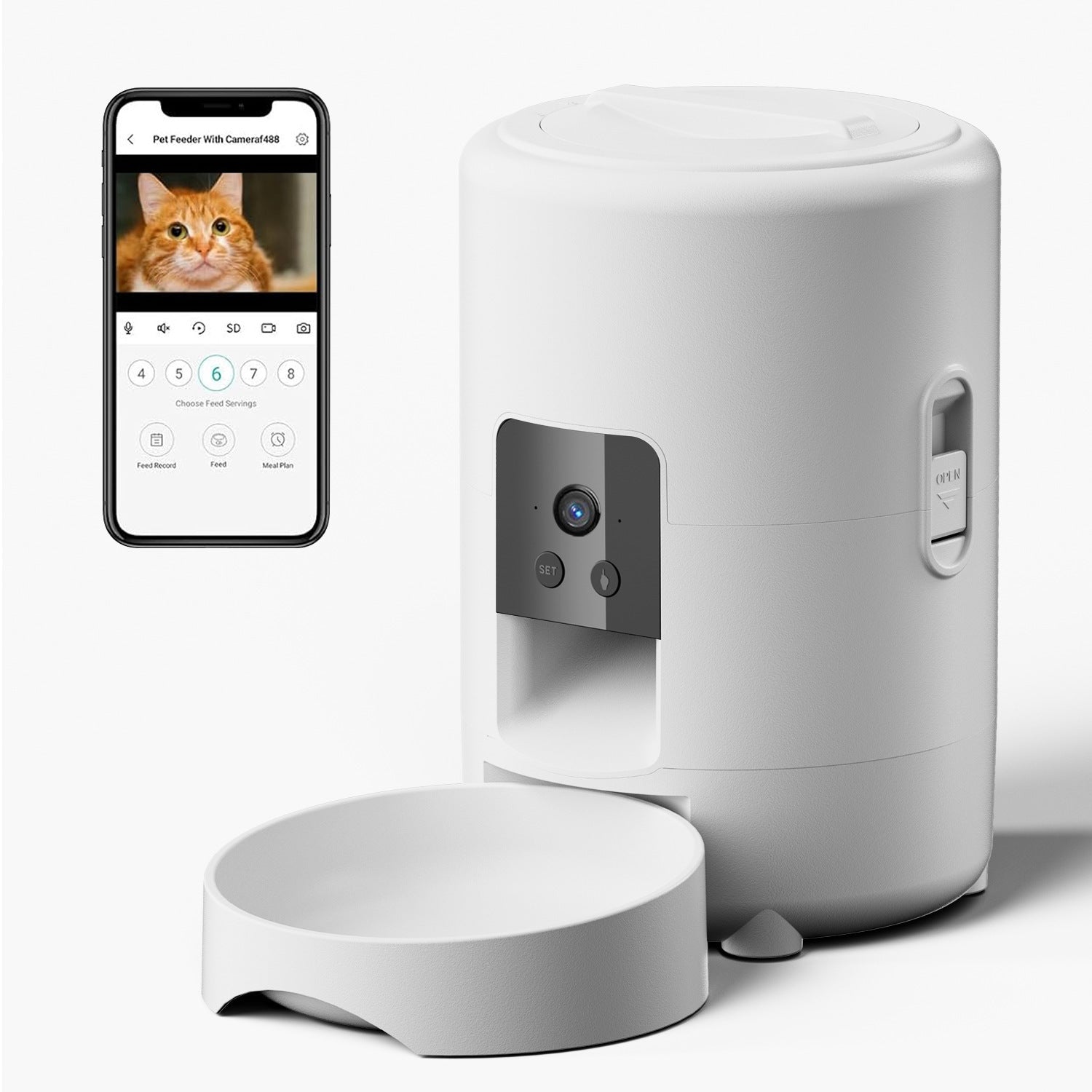 WiFi Smart Pet Feeder with Camera — 2L Auto Scheduled Feeding for Cats & Dogs