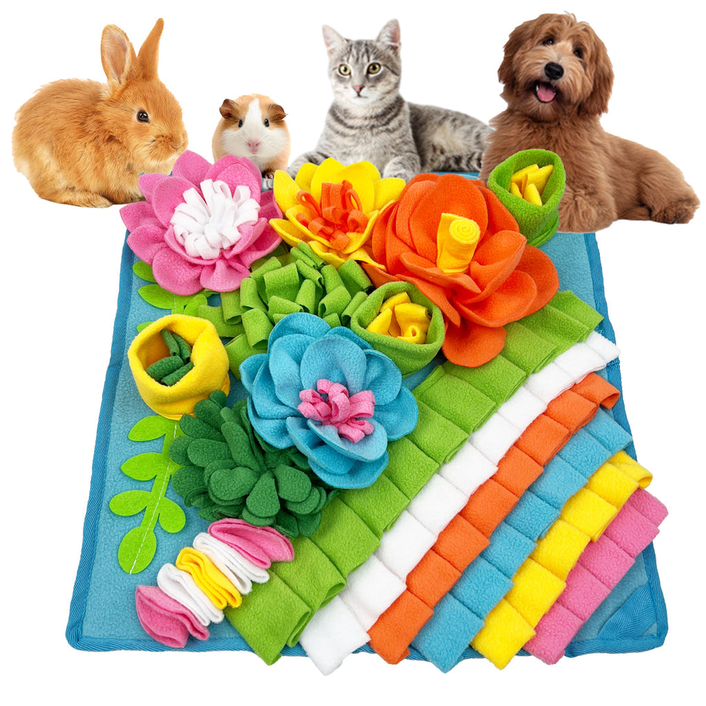 Pet Slow-Feeding Snuffle Mat — Polar Fleece, Machine Washable, 40×40cm, 2 Colors