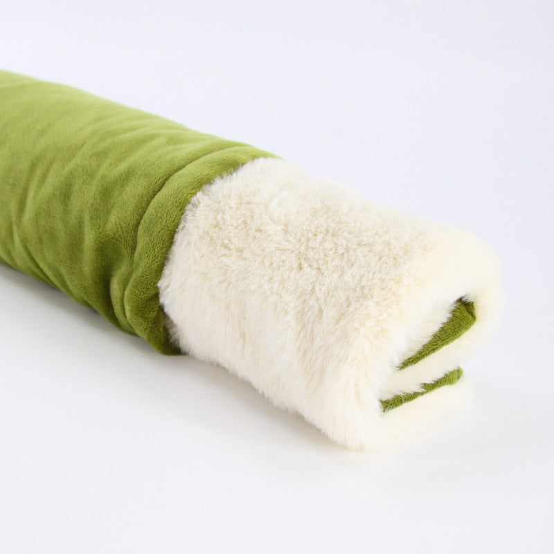 Removable Washable Pet Sleeping Bag Nest — Plush & Cotton Linen, 7 Colors, Sizes S–XL