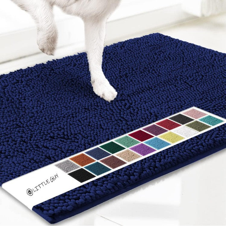 Chenille Plush Anti-Slip Pet Mat — Machine Washable, 8 Sizes, 19 Colors